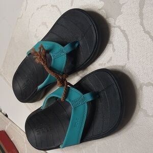 Sole  NWOT Women's Orthotic Flip Flop Sandals Size 7 Green‎ Black Arch Support
